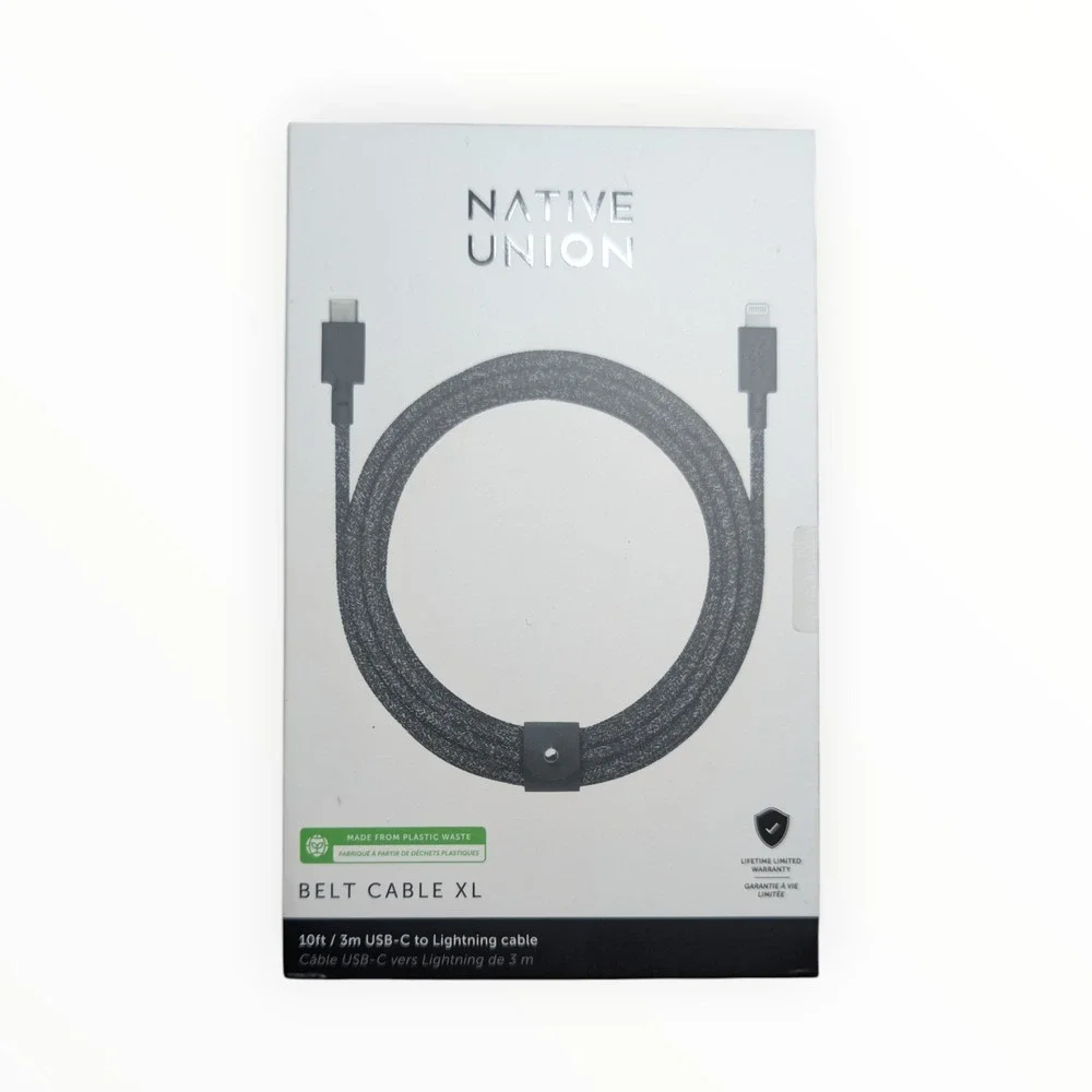 K5-N Native Union Belt Charging Cable XL 10ft USB-C to Lighting‎ - Black